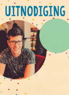 een leuke foto uitnodiging met gekleurde confetti