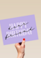 happy birthday dear friend on purple