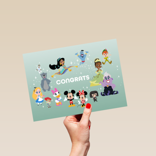 Verjaardagskaart Disney Pixar karakters
