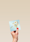 Blanco kaart vogel met bloemen