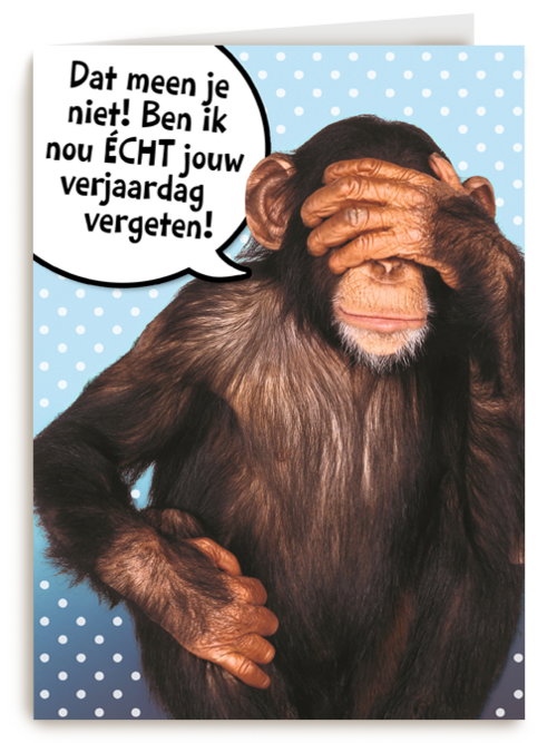 aap met hand voor zijn ogen