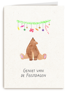 Kinderpostzegels Kerst Beer Geniet