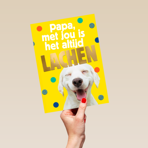 Vaderdagkaart papa met jou is het altijd lachen