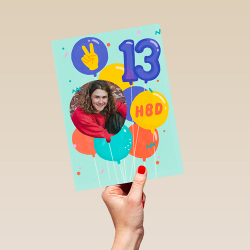 HBD 13 jaar fotokaart