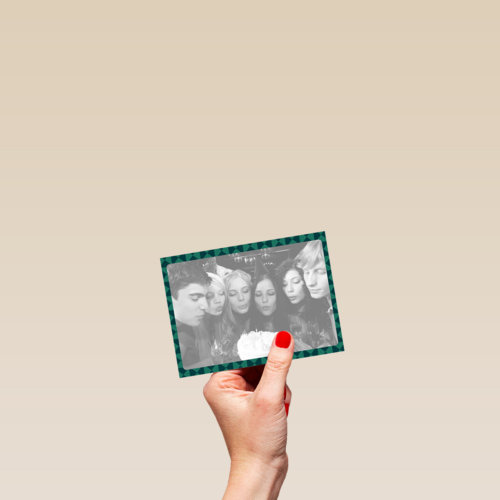 fotokaart liggend groene rand driehoek