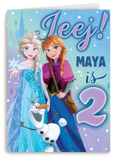 Frozen verjaardagskaart 2 jaar Elsa Anna
