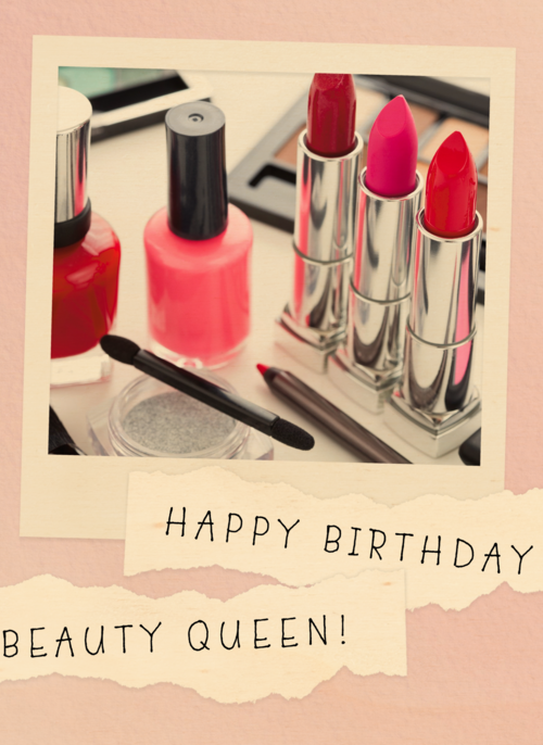 Houten Kaart Verjaardagskaarten | Verjaardagskaart Tiener Meisje Makeup Spullen