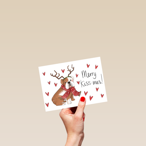 Kerstkaart Matia Studio merry kiss mas