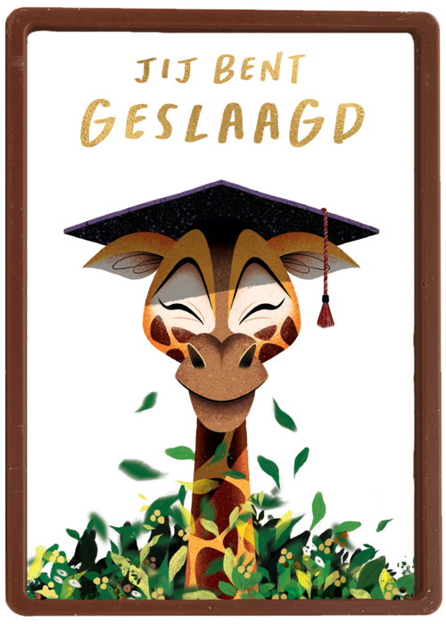 Chocolade Kaart Diploma | Hallmark | Chocolade Kaart Hallmark | Diploma | Folio Geslaagd Kaart Giraf