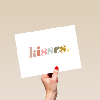 Liefde kaart kisses