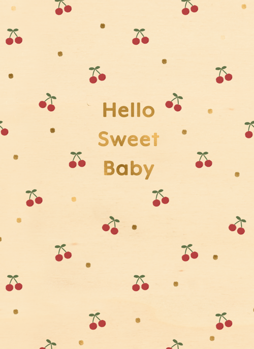 Houten Kaart Geboorte Felicitatie | Houten Kaart Hallmark | Geboorte Felicitatie | Geboortefelicitatie Hello Sweet Baby