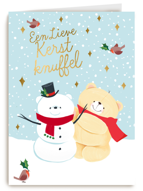 kerstkaart forever friends een lieve kerst knuffel