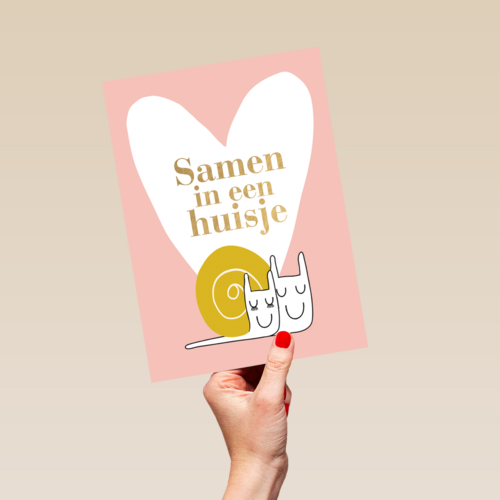 samenwonen kaart samen in een huisje