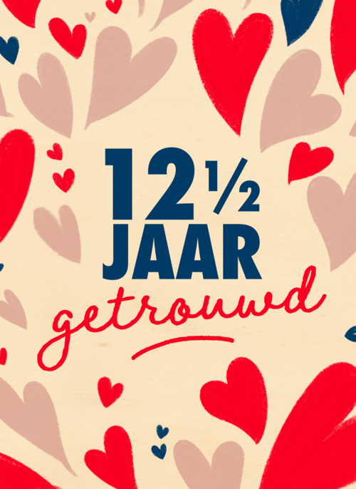 Houten Kaart Huwelijksjubileum | Houten Kaart Hallmark | Huwelijksjubileum | 12 En Een Half Jaar Getrouwd