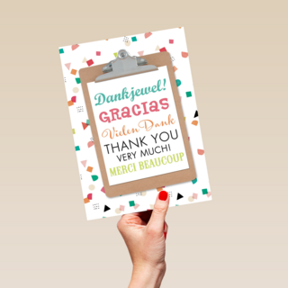 bedankt gracias thank you merci beaucoup kaart