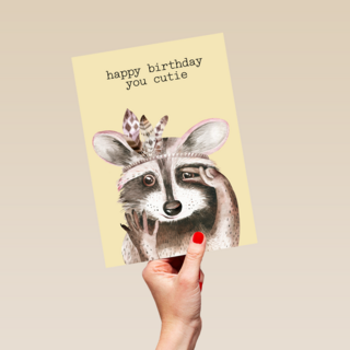 verjaardag kaart hip happy birthday to you cutie wasbeer