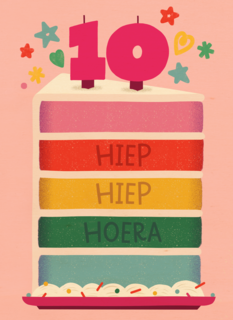 Hiep Hiep Hoera 10 jaar meisje