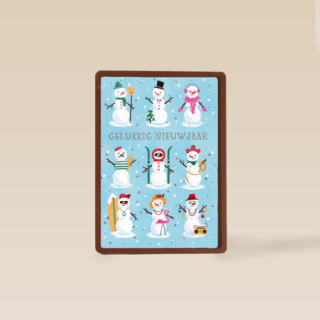 Gelukkig nieuwjaar sneeuwpop