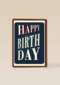 Verjaardagskaart happy birthday blauw