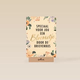 kaart klassiek een bloemetje door de brievenbus