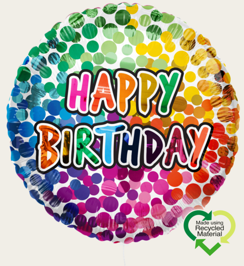 Ballon Happy Birthday Confetti Multi Eco