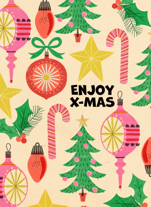 Houten kaart Kerst | Hallmark | Houten kaart Kerst | Hallmark | Kerstkaart enjoy xmas zuurstokken