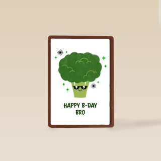 verjaardagskaart met broccoli