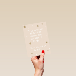 Kerstkaart Speciale momenten Zet je favoriete kersthits op repeat