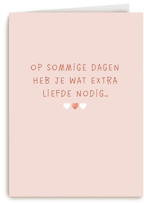 herinnering wat extra liefde nodig kaart