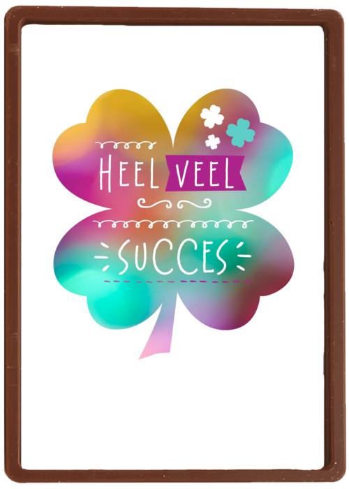 Chocolade Kaart | Hallmark | Kleurrijk Klavertje Vier