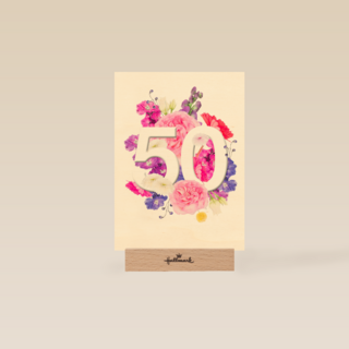 Verjaardagskaart 50 bloemen