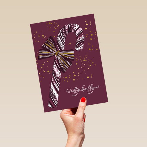 Kerstkaart candy cane