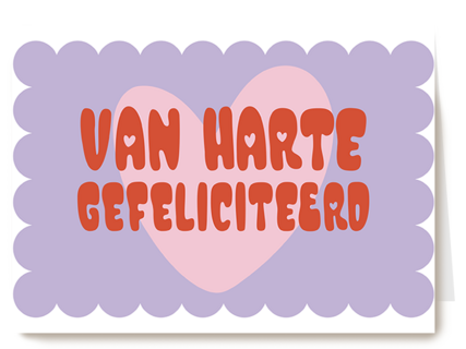 Verjaardagskaart Van Harte Gefeliciteerd paars