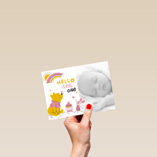 fotokaart hello little one winnie en knorretje