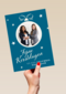 zakelijke kerstkaart met kerstbal met fotokader