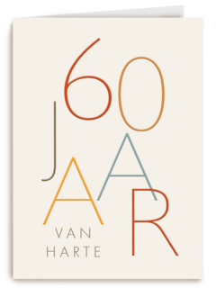 Stijlvolle verjaardagskaart 60 jaar van harte