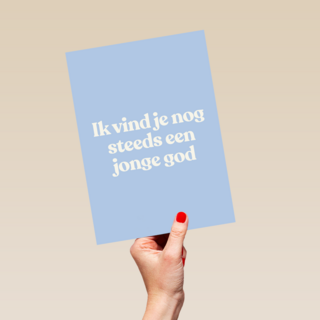 verjaardag kaart man nog steeds jonge god