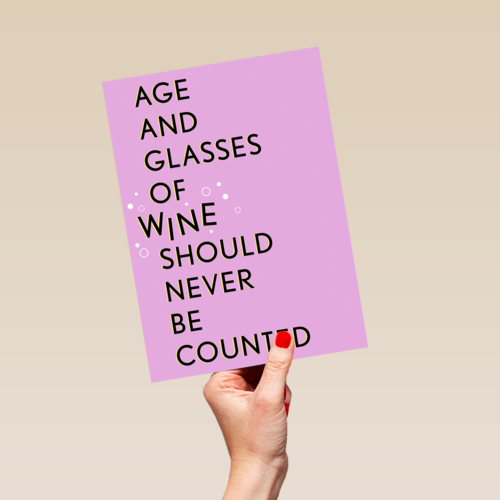 kaart vrouw grappig glasses of wine should never be counted