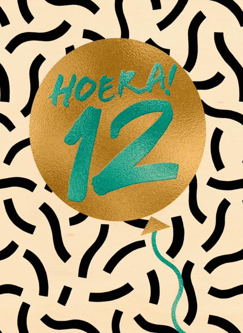 Verjaardagskaart Hoera 12 jongen