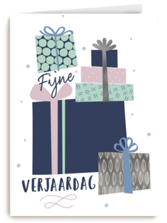 fijne verjaardag met deze cadeaus