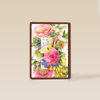 vijfenzeventig jaar met bloemen