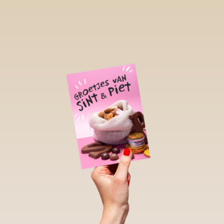 Sinterklaaskaart Groetjes van Sint en piet Snoepgoed