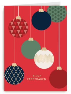 Fijne feestdagen modern kerstballen
