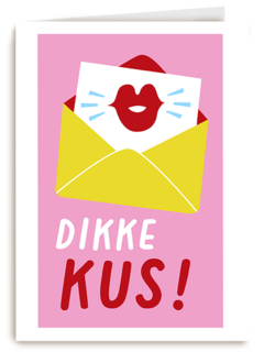 Zomaar kaartje dikke kus roze