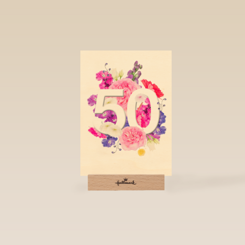 Verjaardagskaart 50 bloemen