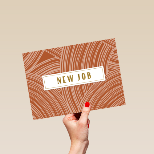 nieuwe baan kaart new job rood