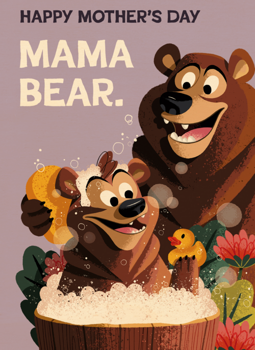 Houten Kaart Moederdag | Houten Kaart Hallmark | Moederdag | Happy Mothers Day Mama Knuffelbeer