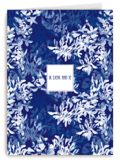 Sterkte kaart wit blauwe bloemen