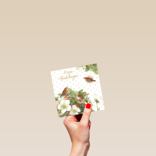 Kerstkaart klassiek Marjolein Bastin Winterkoninkje