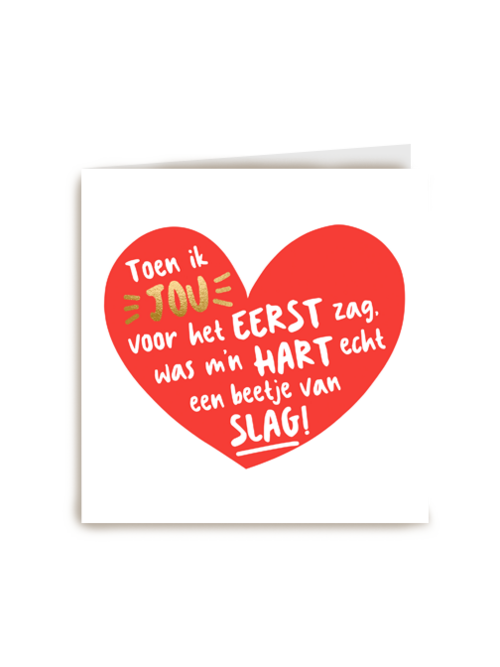 Kaart Hallmark | Liefde Valentijn | Liefde Kaart Toen Ik Jou Zag Was Mijn Hart Een Beetje Van Slag